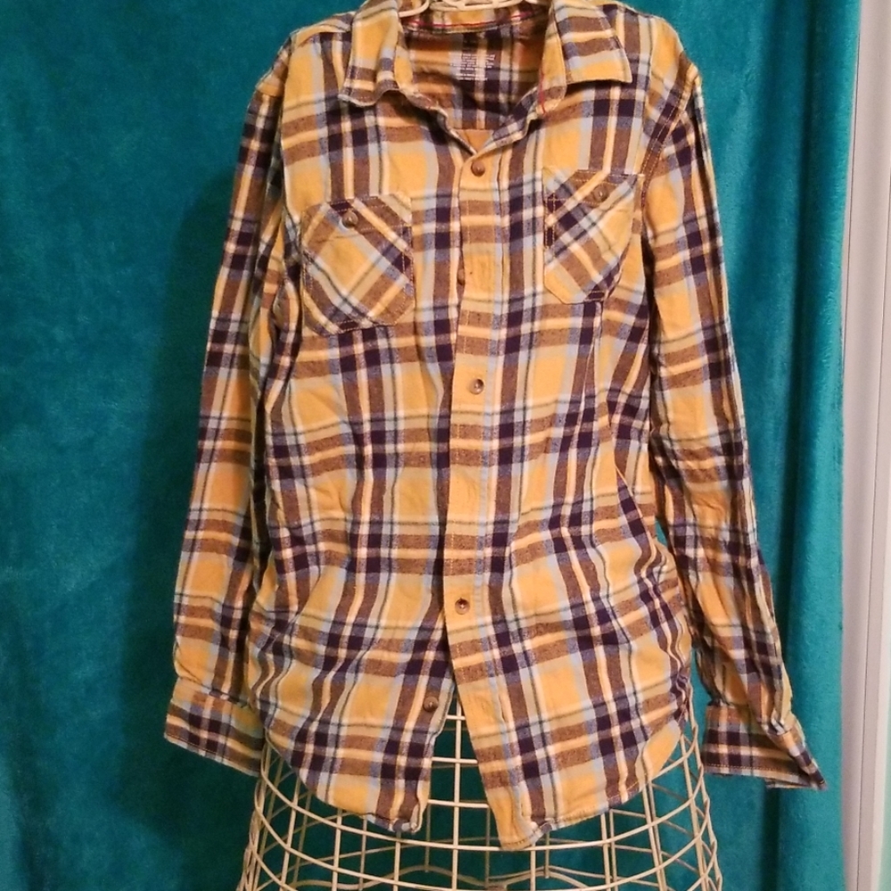 Arizona boys XL plaid cotton shirt